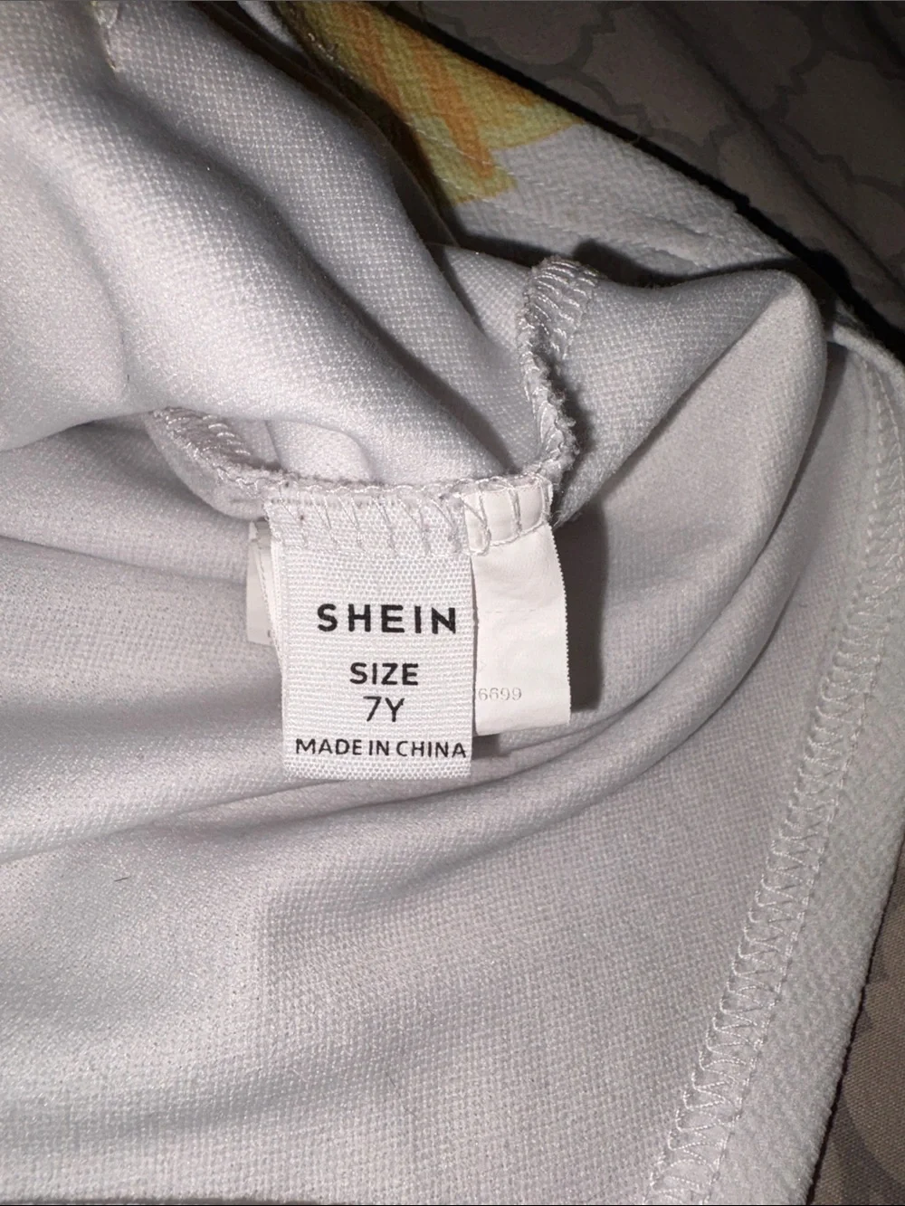 SHEIN White Sleeveless Dress with Yellow Tulle Ruffles